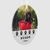 Cute Dog Photo Black Paws Holiday Keepslag Ornament (voorkant)