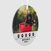 Cute Dog Photo Black Paws Holiday Keepslag Ornament (voorkant)