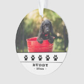 Cute Dog Photo Black Paws Holiday Keepslag Ornament (voorkant)