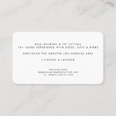 Cute Dog Photo Bulldog Pet Sitter Dog Walker Visitekaartje (Achterkant)