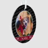 Cute Dog Photo Dog Bone Pattern Pet Ornament (voorkant)