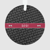 Cute Dog Photo Dog Bone Pattern Pet Ornament (achterkant)