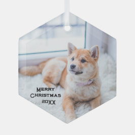 Cute Dog Photo Glass Ornament Kerstmis Feestdagen