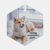 Cute Dog Photo Glass Ornament Kerstmis Feestdagen (Achterkant)