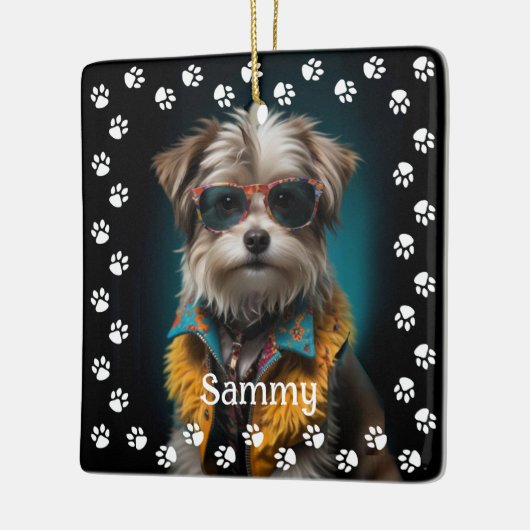 Cute Dog Photo Keramisch Ornament (Links)