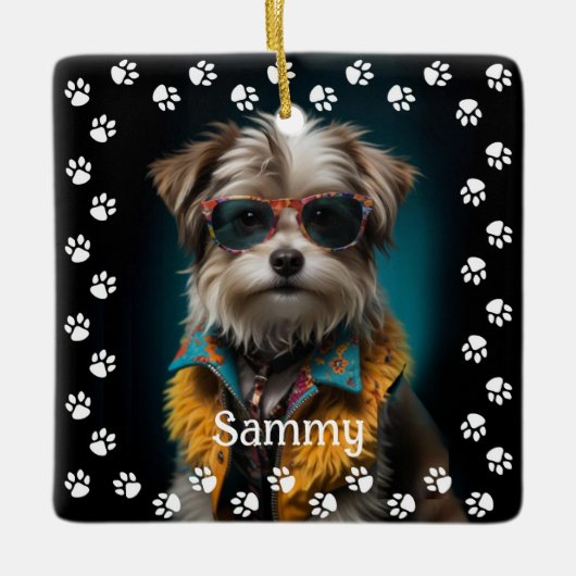 Cute Dog Photo Keramisch Ornament (Voorkant)