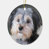 Cute Dog Photo Lijst - DUBBELZIJDIG Keramisch Ornament (Links)