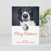 Cute Dog Photo Merry Kerstmama Feestdagenkaart (Staand voorkant)