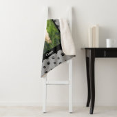 Cute Dog Photo Name Black Paw Prins Silver Grey Sherpa Deken (In situ)