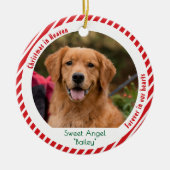 Cute Dog Photo Pet Memorial Keepsake Christmas Keramisch Ornament (Voorkant)