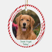 Cute Dog Photo Pet Memorial Keepsake Christmas Keramisch Ornament (Links)