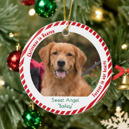 Cute Dog Photo Pet Memorial Keepsake Christmas Keramisch Ornament