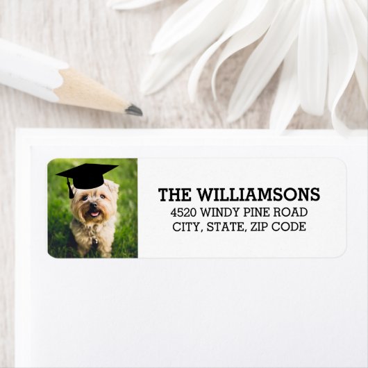 Cute Dog PhotoGraduy Return Address Label (Insitu)