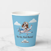 Cute Dog Pilot &Cessna Plane,Travel,First Birthday Papieren Bekers (Voorkant)
