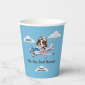 Cute Dog Pilot &Cessna Plane,Travel,First Birthday Papieren Bekers (Voorkant)