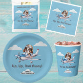 Cute Dog Pilot &Cessna Plane,Travel,First Birthday Papieren Bekers