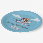 Cute Dog Pilot &Cessna Plane,Travel,First Birthday Papieren Bordje (Gekanteld)