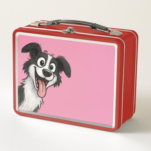 Cute Dog pink lunchbox  (Voorkant)