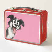 Cute Dog pink lunchbox  (Voorkant)