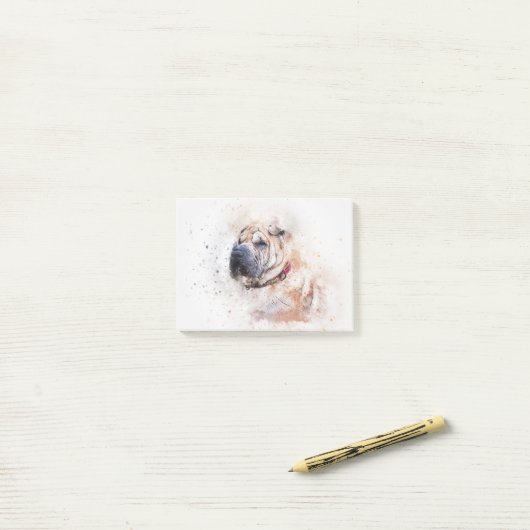 Cute Dog Portrait Post-it® Notes (Op bureau)