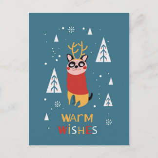 Cute Dog Postcard in Christmas Briefkaart