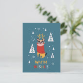 Cute Dog Postcard in Christmas Briefkaart (Staand voorkant)