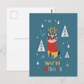 Cute Dog Postcard in Christmas Briefkaart (Voorkant / Achterkant)