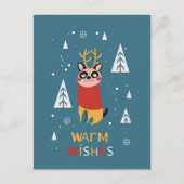 Cute Dog Postcard in Christmas Briefkaart (Voorkant)