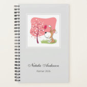 Cute Dog Puppy Blooming Tree 2026 Personalized Planner (Voorkant)