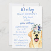 Cute Dog Puppy Labrador Fun Baby boy douche Kaart (Voorkant)