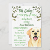 Cute Dog Puppy Labrador Green Baby Kaart (Voorkant)