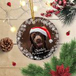 Cute Dog Puppy Pet First kerstfoto Snowflake Keramisch Ornament<br><div class="desc">Cute Dog Puppy Pet First kerstfoto Snowflake Ceramic Ornament</div>