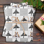 Cute Dog Puppy Pet Photo Black Kerstboom Inpakpapier Vel