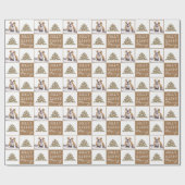 Cute Dog Puppy Pet Typografie Kerstboom Foto Cadeaupapier (Vlak)