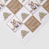 Cute Dog Puppy Pet Typografie Kerstboom Foto Tissuepapier (Detail)