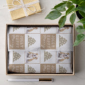 Cute Dog Puppy Pet Typografie Kerstboom Foto Tissuepapier (Geschenk)