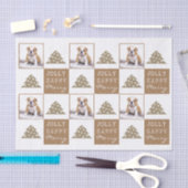 Cute Dog Puppy Pet Typografie Kerstboom Foto Tissuepapier (Craft)