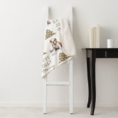 Cute Dog Puppy Pet Typography Christmas Tree Photo Sherpa Deken (In situ)