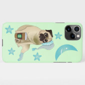 Cute Dog Puppy Pug Het is koffietijd iPhone Hoesje (Achterkant horizontaal)
