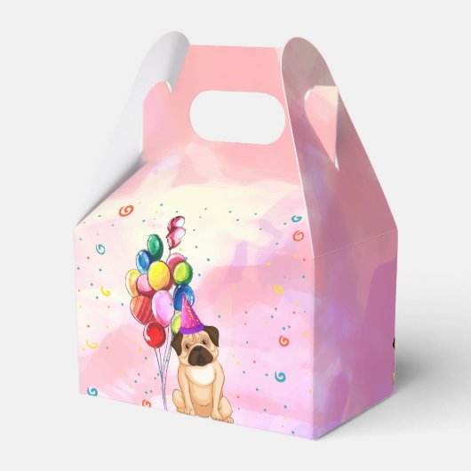 Cute Dog Puppy Thmed Kind Birthday Party Bedankdoosjes (Achterkant)