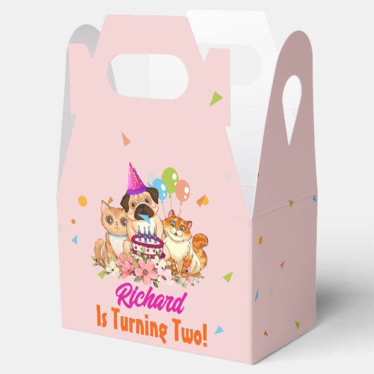 Cute Dog Puppy Thmed Kind Birthday Party Bedankdoosjes (Geopend)