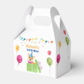 Cute Dog Puppy Thmed Kind Birthday Party Bedankdoosjes (Achterkant)