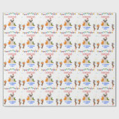 Cute Dog Puppy Thmed Kind Birthday Party Cadeaupapier (Vlak)