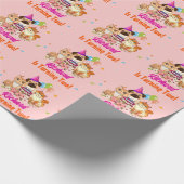 Cute Dog Puppy Thmed Kind Birthday Party Cadeaupapier (Hoek)