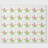 Cute Dog Puppy Thmed Kind Birthday Party Cadeaupapier (Vlak)