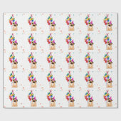 Cute Dog Puppy Thmed Kind Birthday Party Cadeaupapier (Vlak)