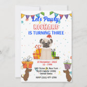 Cute Dog Puppy Thmed Kind Birthday Party Kaart (Voorkant)