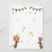 Cute Dog Puppy Thmed Kind Birthday Party Kaart (Achterkant)