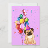 Cute Dog Puppy Thmed Kind Birthday Party Kaart (Achterkant)