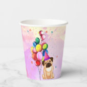Cute Dog Puppy Thmed Kind Birthday Party Papieren Bekers (Achterkant)